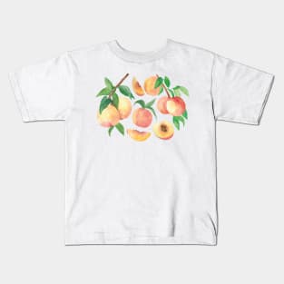 Summer Peaches Cottagecore Kids T-Shirt